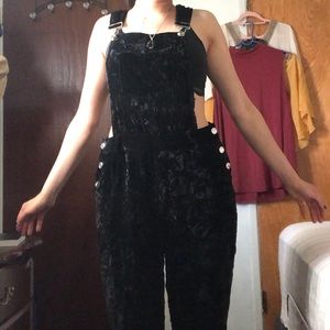 Black Velvet Overalls